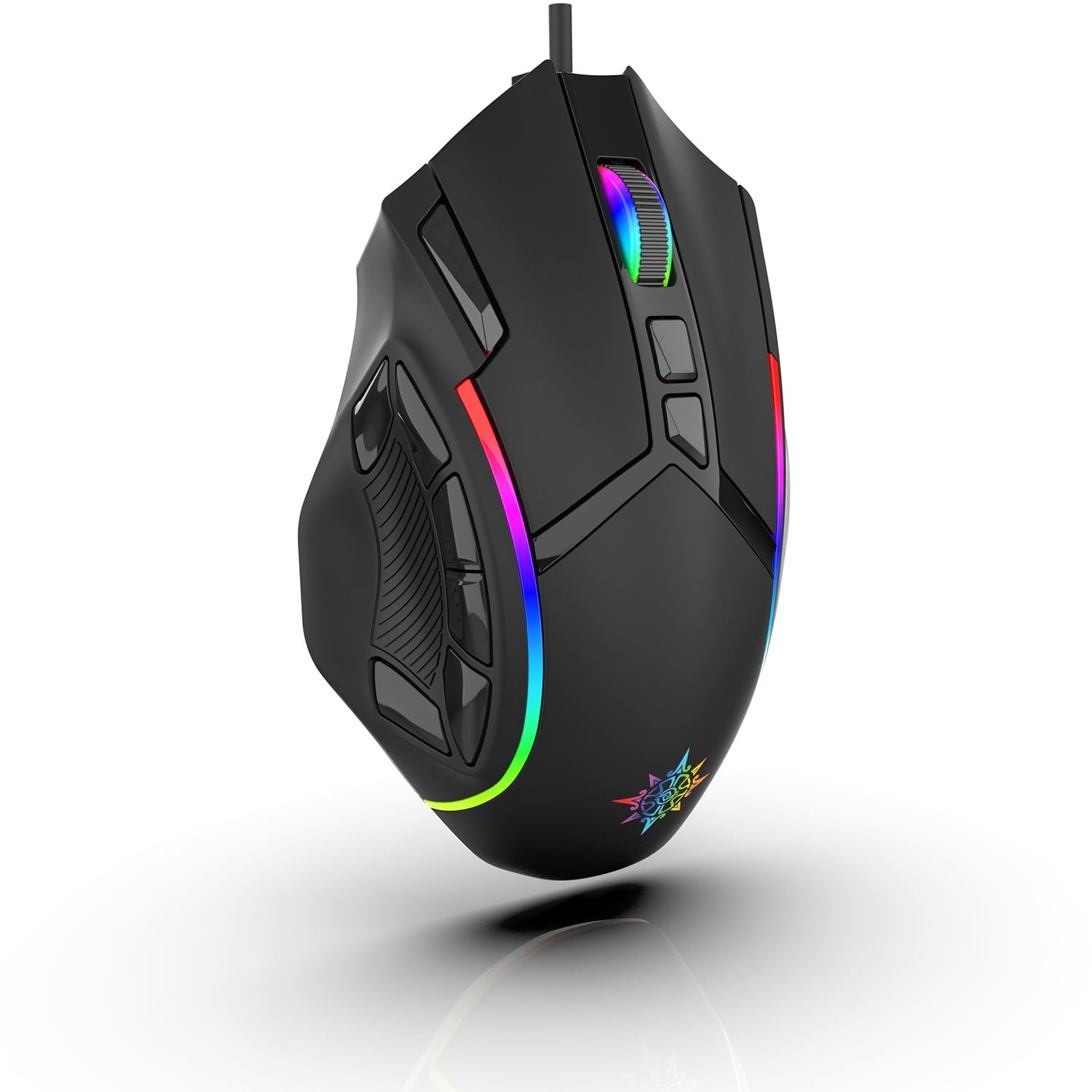 İnca IMG-351 Gaming Maus kabelgebunden – RGB Maus mit 12 800 DPI, 12 programmierbaren Tasten, ergonomischem Design – Gaming-Maus für PC und Laptop Schwarz
