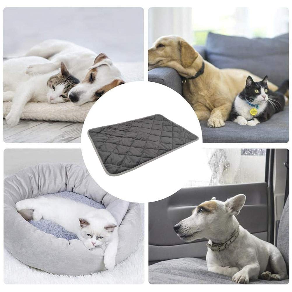 Hundedecke Warm rutschfest Waschbar Weich Haustiermatte (Grau, L)