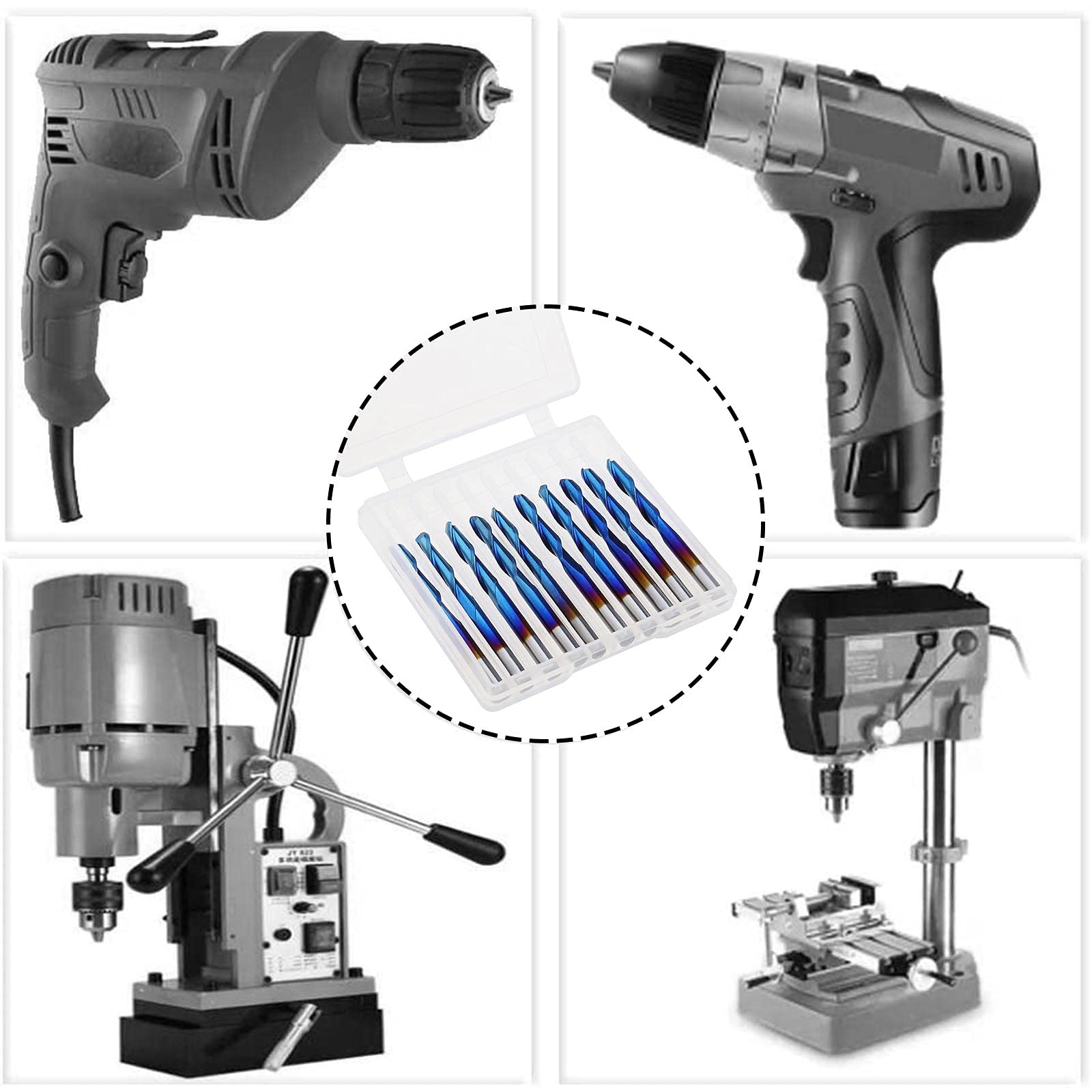 Be In Your Mind 10 Stück 1/8 Zoll Kugelkopf Schaftfräser CNC-Fräser 3,175 mm Schaft Spirale Upcut Design Wolframkarbid Nano Blau Beschichtung