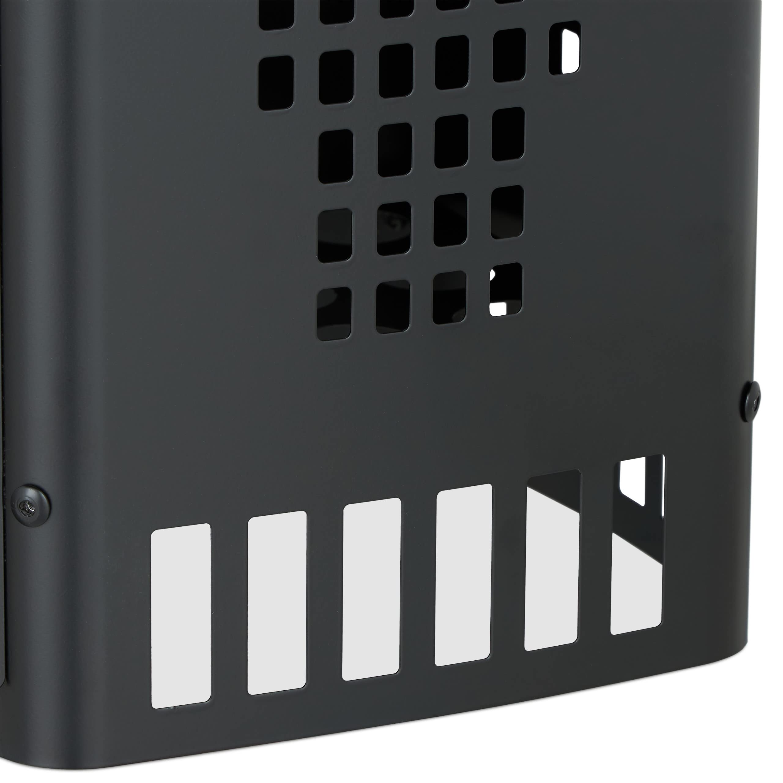 Relaxdays Anzündkamin Grill, mit Sicherheitsgriff & Haltebügel, HBT: 27 x 18 x 17 cm, Anzündhilfe Grillkohle, schwarz