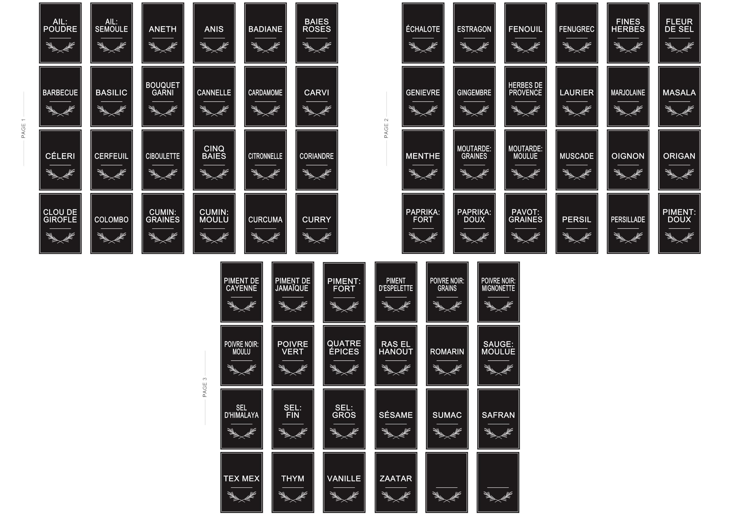 Französische Gewürzetiketten für Einmachgläser – 200 selbstklebende Sticker schwarz – rund & rechteckig – weißer Marker inklusive – Küche organisiert & lesbar