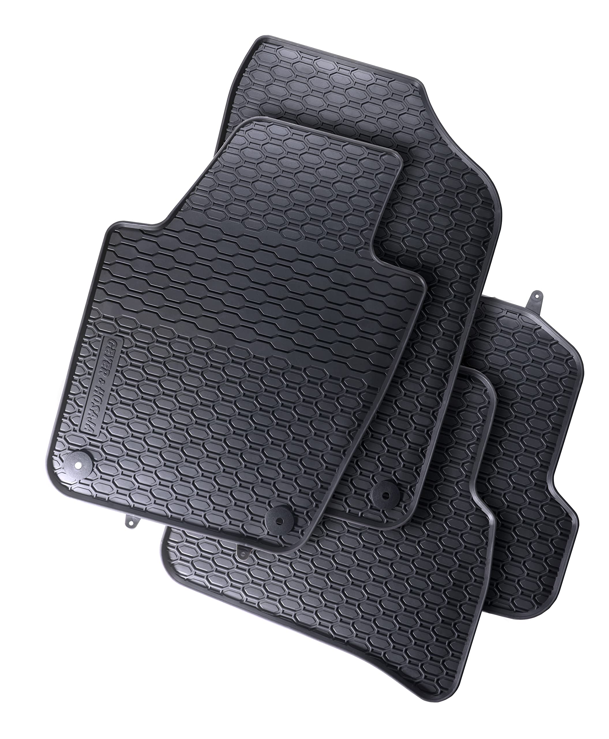 GEYER & HOSAJA Gummifußmatten 889/4C kompatibel mit Audi A1 II (2018-), Seat Arona (2017-), Seat Ibiza V (2017-), Skoda Fabia IV (2021-), Vw Polo VI (2017-), Vw Taigo (2020-) und Vw T-Cross (2018-)