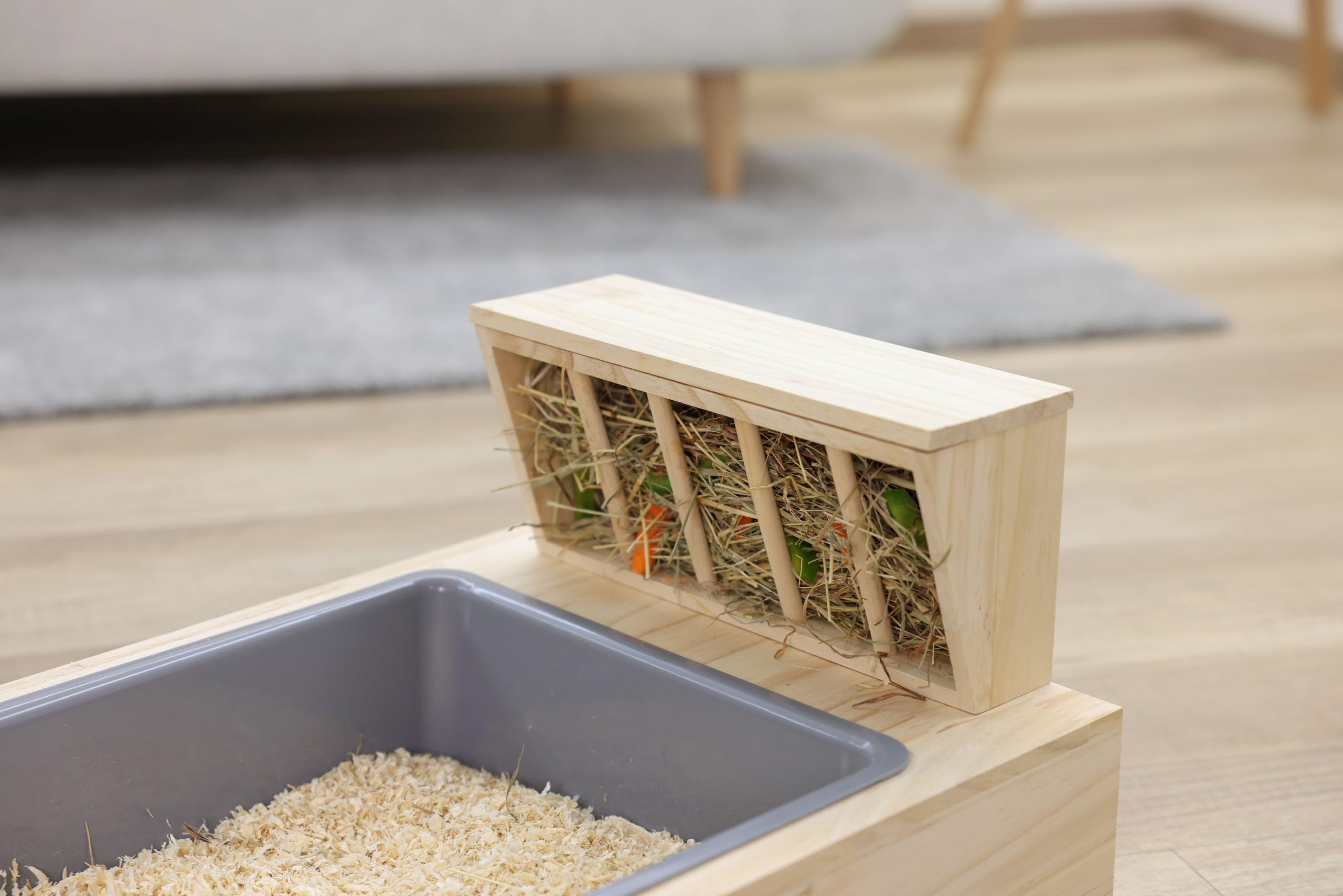 Kerbl Pet Buddel- und Futterstation, Fressstation, Buddelkiste, 70x36x24cm, Kiefernholz, Tierfütterung, Nager, für Innen- und Außenbereich