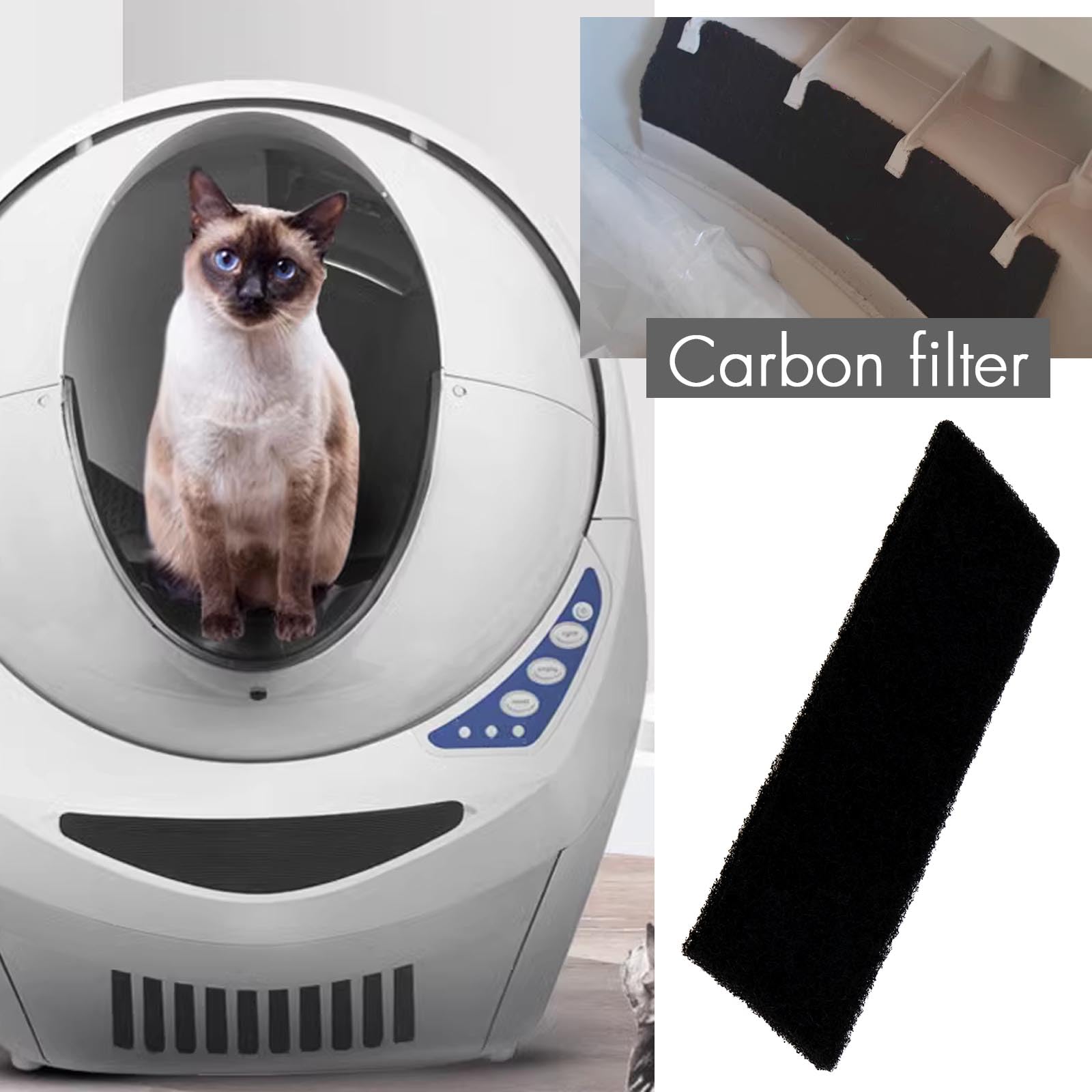 Be In Your Mind 6 Stück Kohlefilter Ersatz-Aktivkohlefilter für Katzentoiletten Geruchsfilter Kompatibel mit Litter Robot 3 Schwarz
