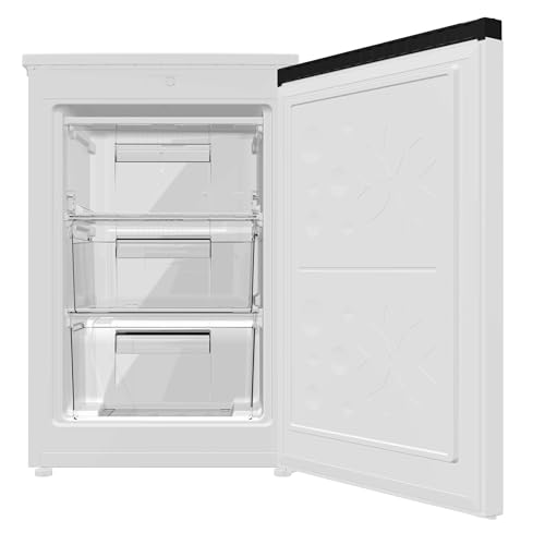 Cecotec Tisch-Gefrierschrank 85L Bolero CoolMarket TF 85 White E: Höhe 84,5cm, Breite 54,9cm, niedriger Verbrauch, 3 Schubladen zur Aufbewahrung von Lebensmitteln, weiß