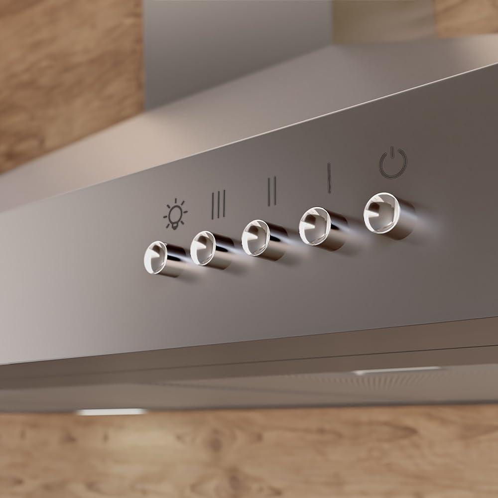 Cecotec Bolero Flux PM 906500 Edelstahl A 906500 pyramidenförmige Dunstabzugshaube, Motor 165 W, schwarzes Finish, Saugleistung 650 m³/h, mechanische Steuerung, 3 Leistungsstufen, Licht und