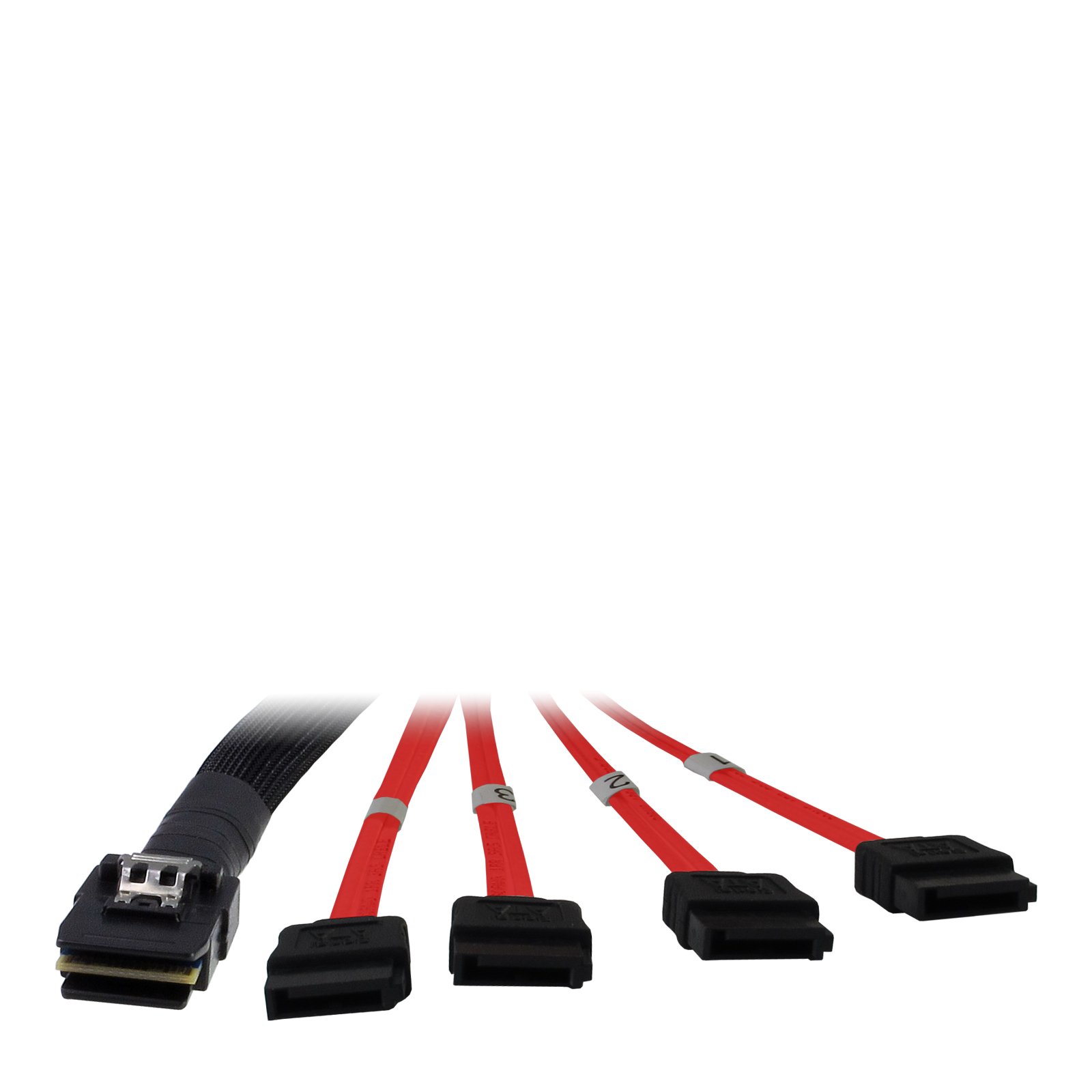 Inter-Tech Kabel SFF 8087 4X SATA, Z- zum Annschluss von 4 Festplatten mit 1 SAS-Controller