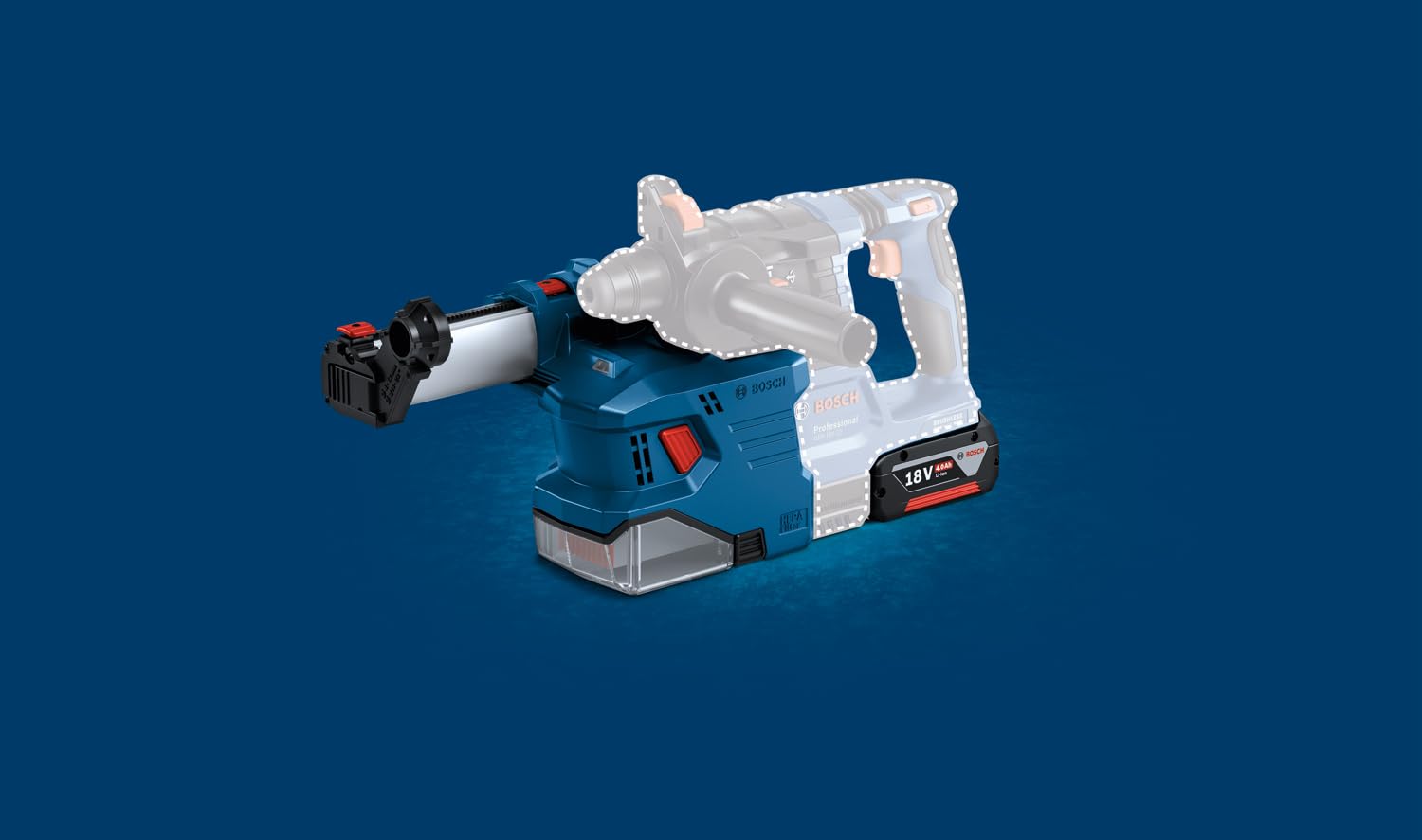 Bosch Professional Absaughammer GDE 18V-12 (mit SDS plus, für einen Bohrbereich von 6 mm bis 10 mm, inkl. 2x Ringbürste)