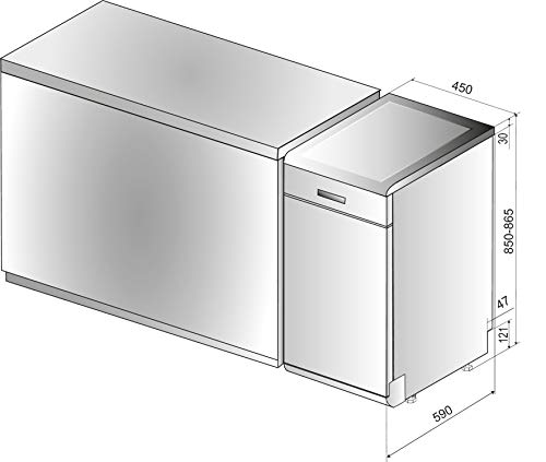Bauknecht BSFO 3O35 PF Freistehender Geschirrspüler 45 cm Breite/PowerClean/ActivDry/Vollwasserschutz/hygieneprogramm/Besteckschublade/Sensor-Programm/Kindersicherung