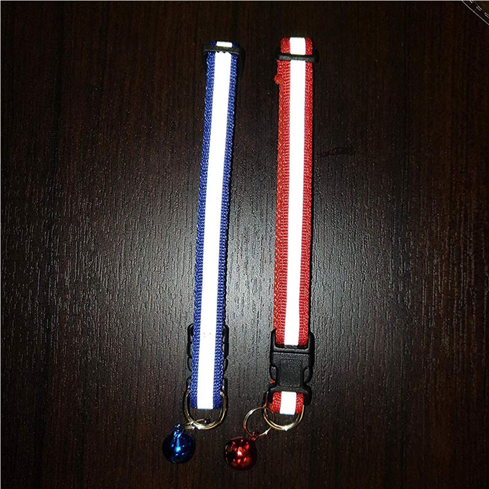 Dr.JIEER 6-teiliges Halsband für Katzen, verstellbar, reflektierend, mit Glöckchen und Sicherheitsschnalle, geeignet für die meisten Katzen, 6 Stück