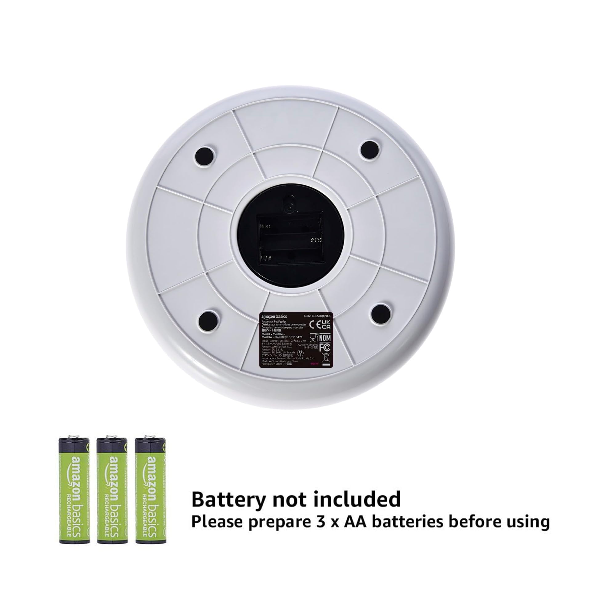 Amazon Basics - Automatischer Futterspender mit Kühlpack, 31.5 x 31.5 x 8.3 cm, weiß