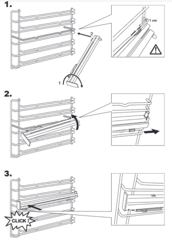 AEG Backofenvollauszug (1 Paar), Teleskopbackauszug variabel auf die Einschubgitter klemmbar, Bleche lassen sich bequem und sicher bis zur vollen Blechlänge herausziehen, Sicherheitsstopp, COTRUN1F