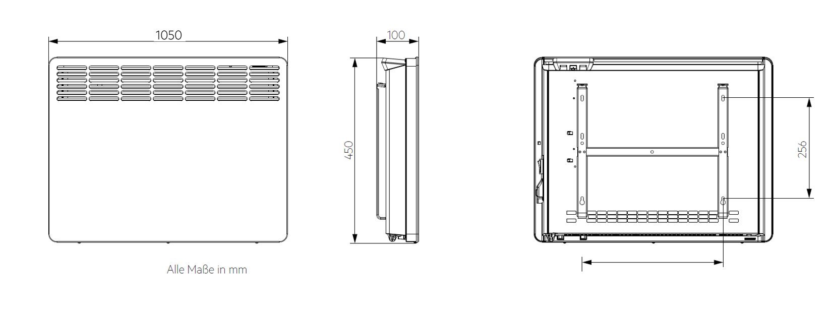 AEG Haustechnik Wandkonvektor WKL 3005 für ca. 30 m², Heizung 3000 W, 5-30 °C, wandhängend, LC-Display, Wochentimer, Metall, Ökodesign 2018, 236537 Weiß