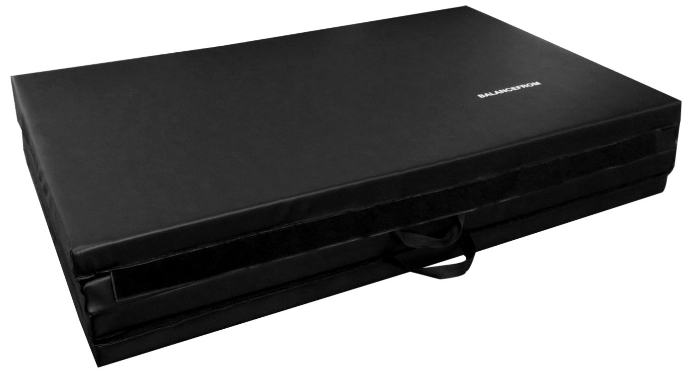 Signature Fitness Faltbare Gymnastikmatte, 122 x 24 x 5,1 cm, extra dick, hohe Dichte, reißfest, schwarz