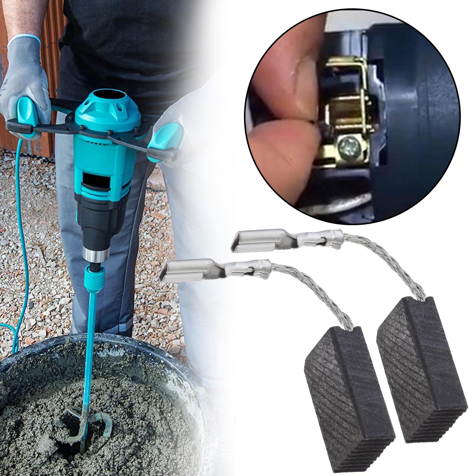 2 Paar Kohlebürsten, Rührwerk, Ersatzteil, 5 x 10 x 16 mm, kompatibel mit Kollomix Xo1 Xo33, Elektrowerkzeuge, Zubehör