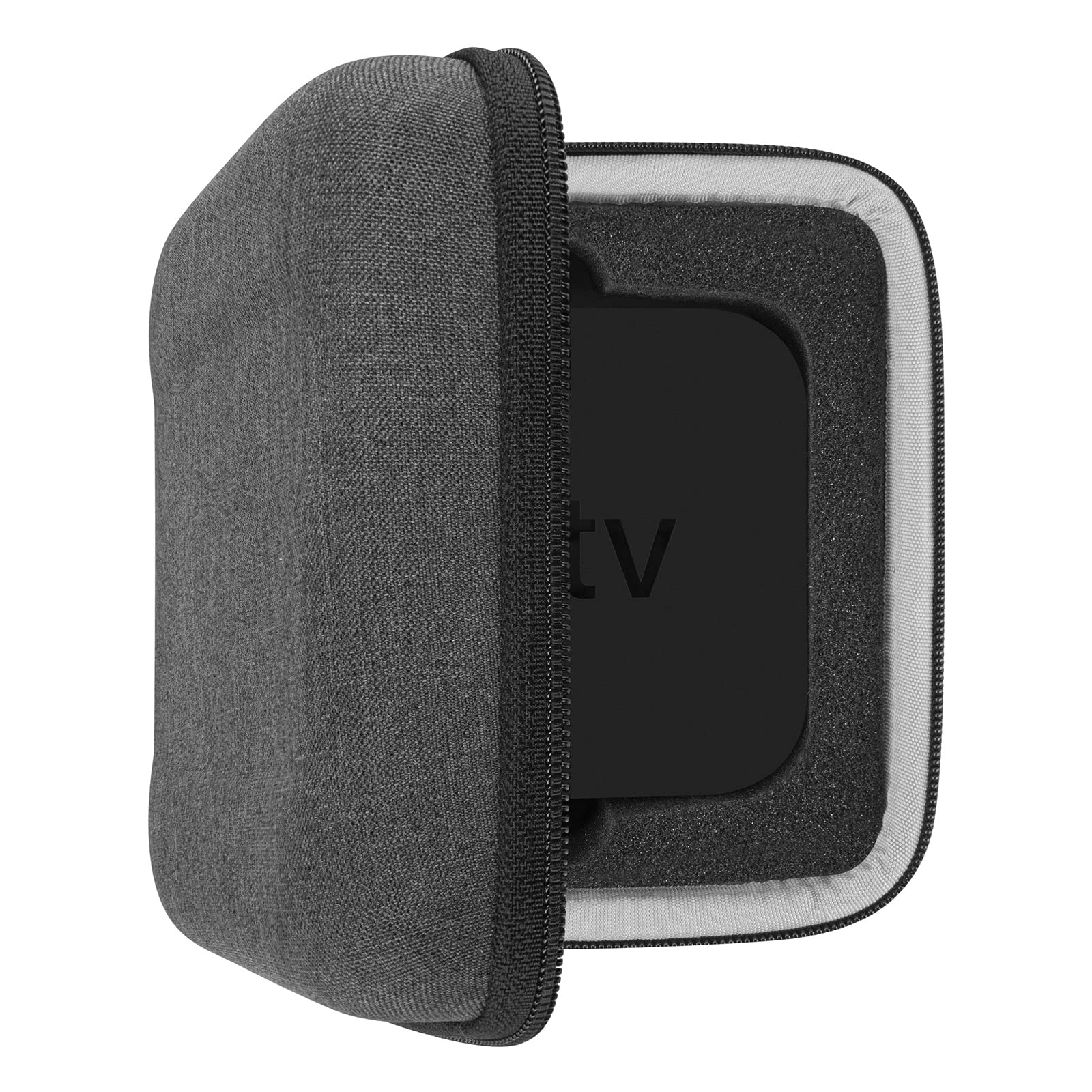 Geekria Shield Hülle Kompatibel mit 2021 Apple TV 4K (32GB / 64GB) Hülle, Ersatz Hartschale Reisetasche mit Platz für Fernbedienungen und Zubehör (Grau)