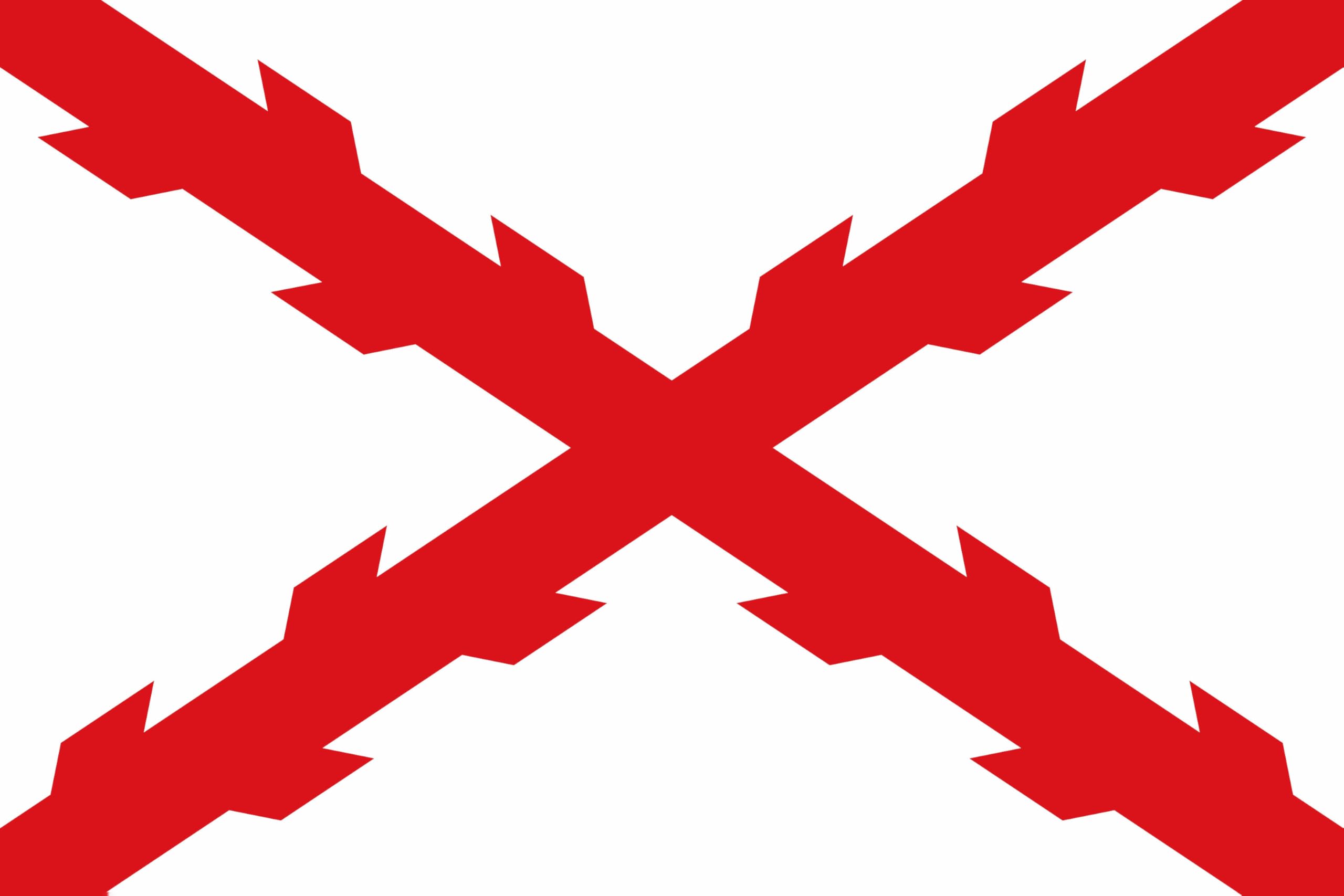 Durabol Flagge Burgunder-Kreuz, Spanisches Reich, Adler, Bizephala-Kreuz, Heiliges Andreas-Kreuz, Violett, 150 x 90 cm, Satin glänzend (Burgund)