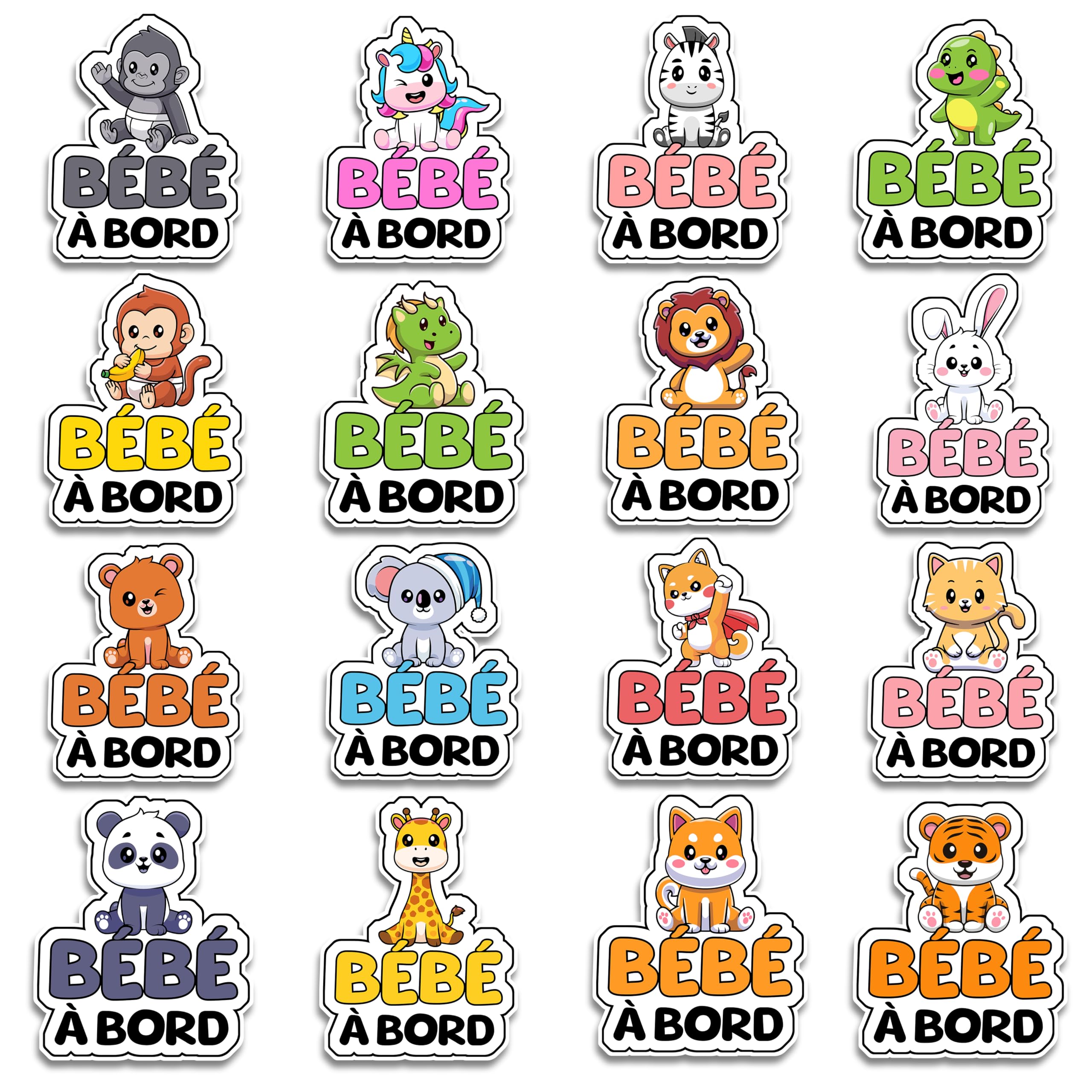 Französische Tieraufkleber 2