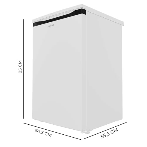 Cecotec Tisch-Gefrierschrank 85L Bolero CoolMarket TF 85 White E: Höhe 84,5cm, Breite 54,9cm, niedriger Verbrauch, 3 Schubladen zur Aufbewahrung von Lebensmitteln, weiß