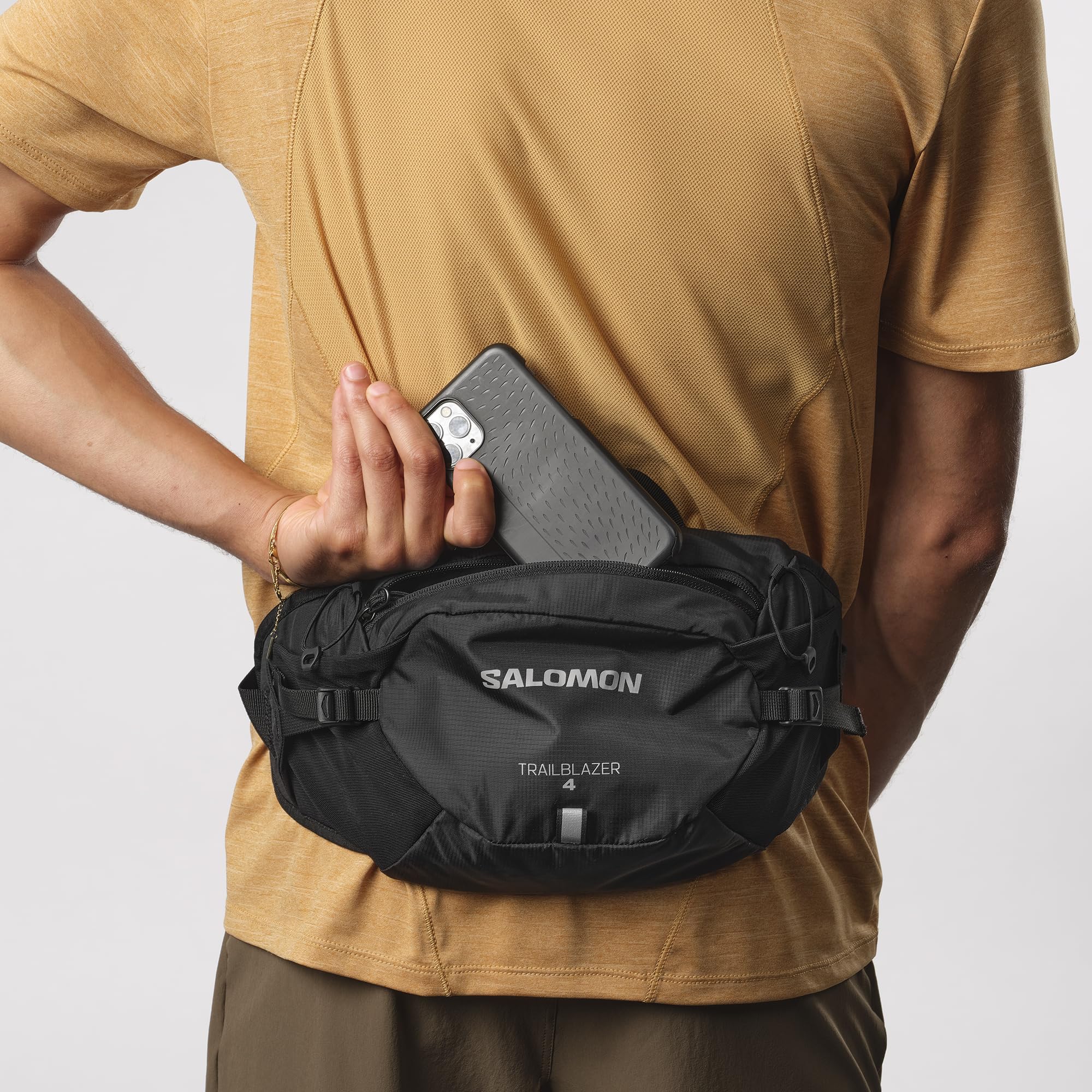 Salomon Trailblazer Gürtel - vielseitige, hochwertige Stoffe, Stretchtaschen für Wasserflaschen, gepolsterter Rücken, verstellbare Passform, bequem zum Wandern & Biken