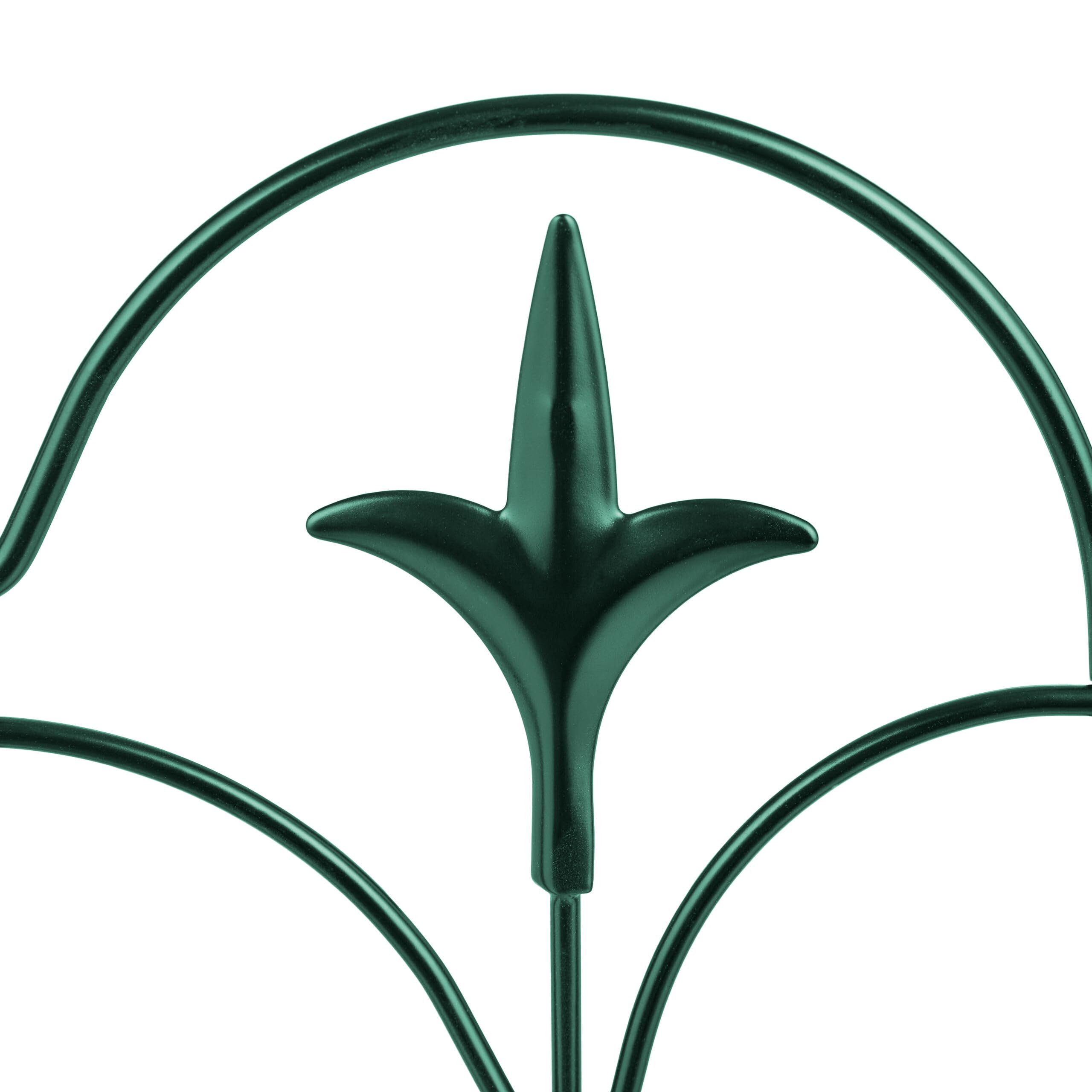 Relaxdays Beeteinfassung, 4er Set, Metall, HxB: je 28 x 38,5 cm, Beetumrandung für Garten, Zierzaun zum Stecken, grün